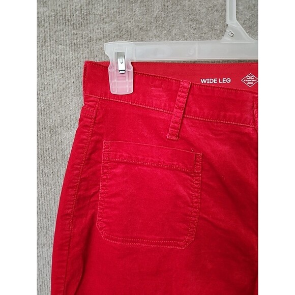 St Johns Bay Wide Leg Velvet Pants Womens 12 Red Comfort Waist Stretch NEW - Picture 4 of 12